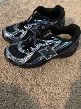 New Balance Kids Blue and Silver Athletic Sneakers